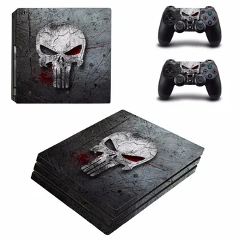 

new Skull Decal Skin Sticker For Sony Playstation 4 PS4 Pro promotion Console protective Flim +2Pcs Controller