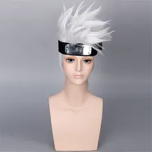 Naruto perucas hatake kakashi cosplay festa de halloween palco jogar prata branco cabelo curto cabeça traje cosplay