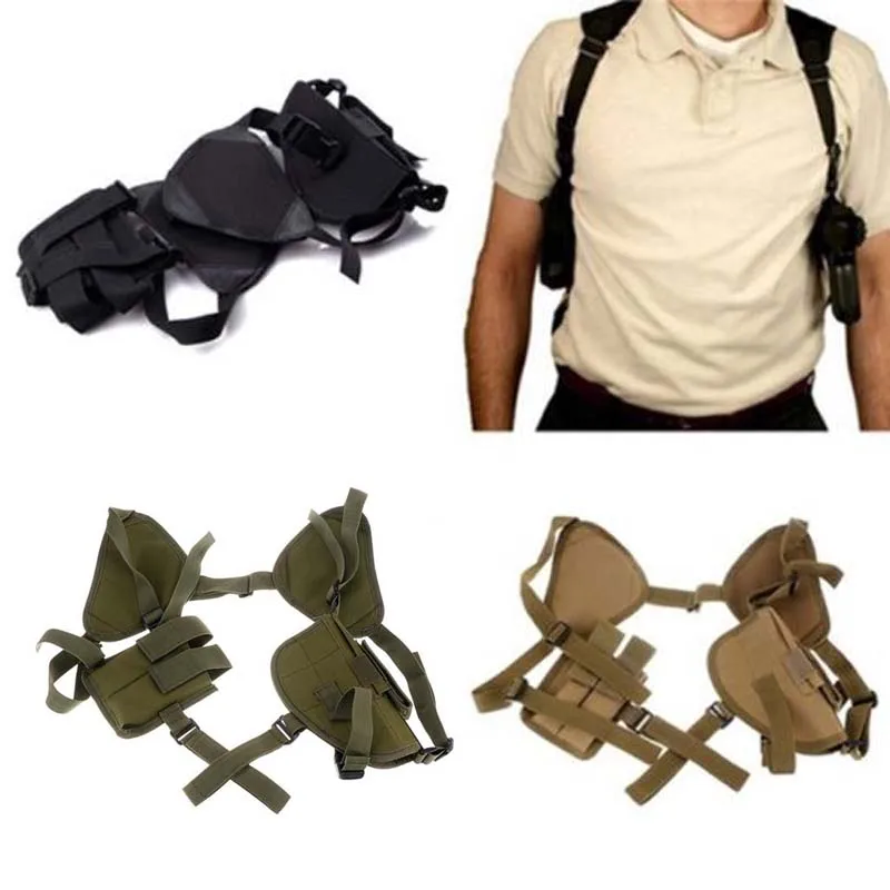 Free Shipping Tactical Universal Double Shoulder Armpit Holster Gun Pistol Magazine Pouch Bag holder | Спорт и развлечения