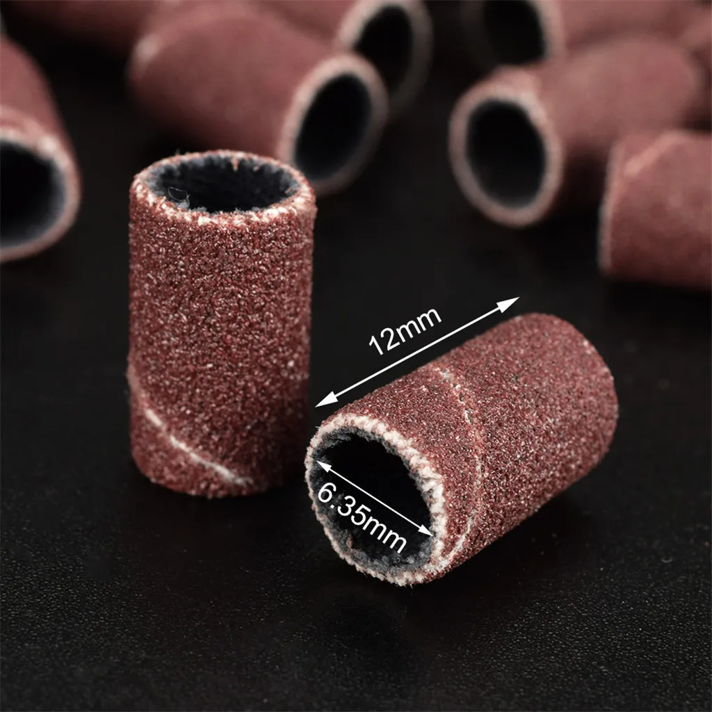 100pcs Nail Dedicated Sanding Ring Bands Grinding Head Polisher Essential Supplies Sand Circle for Nail Drill Bits