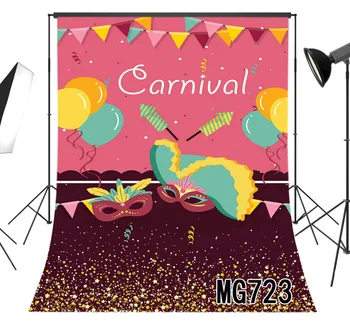 

LB Polyester & Vinyl Celebrate Carnival Party Balloon Mask Photography Backdrop For Studio Photo Prop Photographic Background