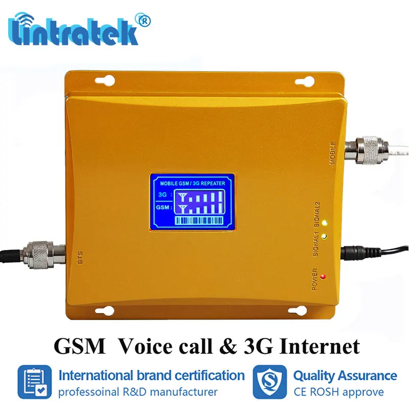 

Lintratek GSM 900 WCDMA 2100MHz Cellular Signal Booster Dual Band Mobile Phone 2G 3G 900 2100 Repeater Amplifier Data improve dd