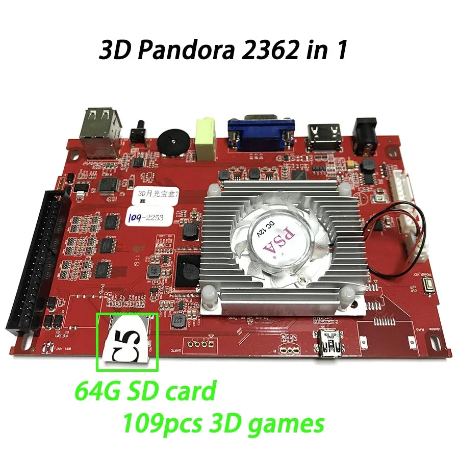 Pandora 10 2362 в 1 Ретро аркадные игры PCB доска 109* 3D игры+ 2253* 2D игры HDMI VGA выход материнская плата