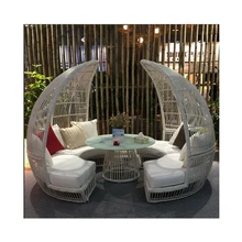 Прямая с фабрики по последнему дизайну плетеная кушетка Открытый Солярий уникальный мебель из ротанга диван-кровать