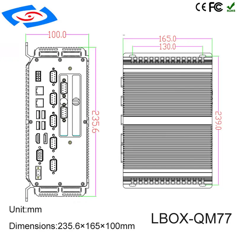 Низкая стоимость Intel Core I3-3110M процессор встроен Промышленная коробка мини-ПК с 1xvga 1xhdmi 1xDP Дисплей для автоматизации