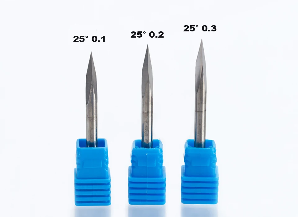 HUHAO 1pc 4mm 6mm 3 Edge Carbide Pypamid bits 2A Good QUALITY CNC Engraving Bits Router Machine 3 face Stone Carving Tools