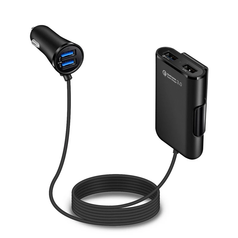 2018 4USB QC3.0 + 2.4A 3 1 AUSB автомобиля Зарядное устройство Универсальный USB Быстрый