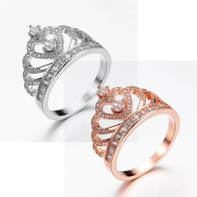 Aliexpress Crown Ring Aaaaa Zircon Cz Filled Crown Ring Aaaaa Zircon Cz Filled Engagement Wedding Band For Women Men Rose Gold