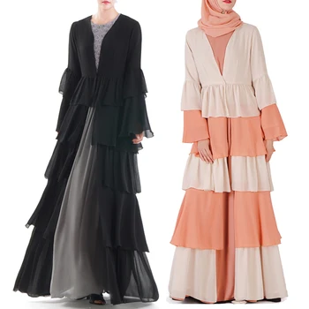 

Coral Red Abaya Dubai Kaftan Hijab Muslim Dress For Women Chiffon Summer Dress Jilbab Caftan Ramadan Moroccan Islamic Clothing