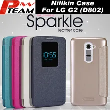 Original NILLKIN Sparkle New leather Case For LG G2 D802 phone Luxury View Window Leather PU