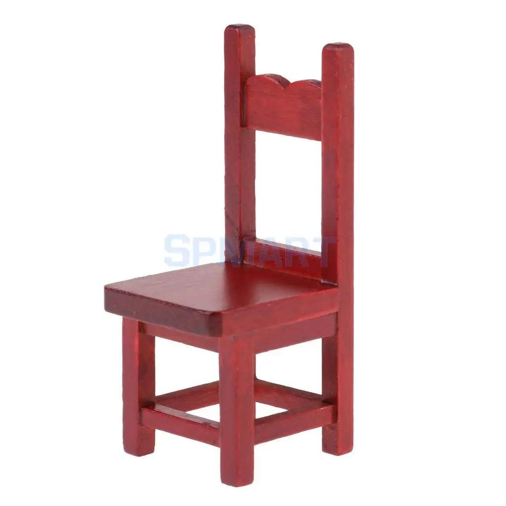 1:12 Dollhouse Miniature Furniture Decor Rosewood Stool Bench Red Fairy Garden Accessory