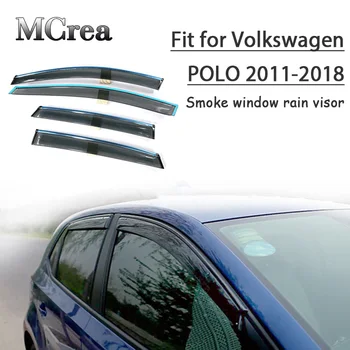

MCrea Car Smoke Window Sun Rain Visor Deflectors Guard For VW Polo Hatchback 2011 2012 2013 2014 2015 2016 2017 2018 Accessories