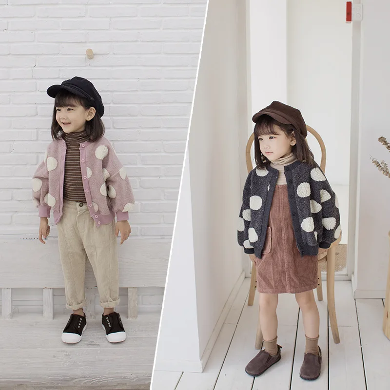 

2018 Autumn Winter New Boys and Girls Long Sleeve Coats Children Woolen Knit Cardigan Tops Little Kids Casual Jackets Clothes