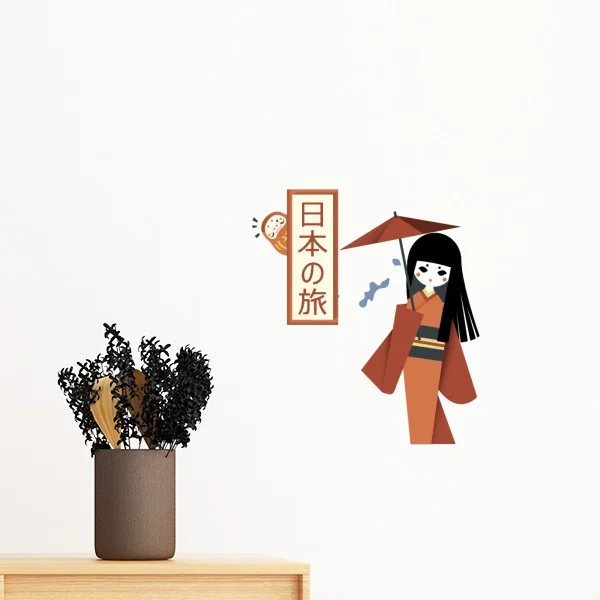 

Traditional Japanese Culture Women Man Dress Sumo Japan Removable Wall Sticker Art Decals Mural DIY Wallpaper Room Decal