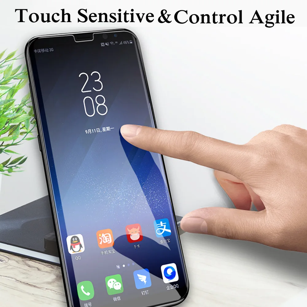 Жидкое закаленное стекло 9D для SAMSUNG Galaxy S7 edge S8 S9 S10 Plus Lite Note 8 9 S10E|Защитные стёкла и