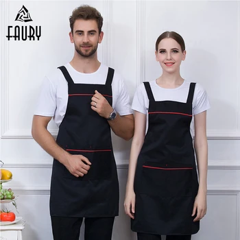 

5 Color Wholesale Unisex Fixed Shoulder Strap Chef Apron Kitchen Work Restaurant Hotel Cafe Bakery Home Cooking Cleaning Uniform