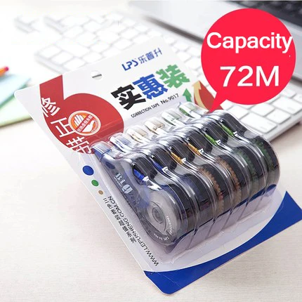 

JIANWU 6pcs/set 72m High capacity correction tape Corretiva Papeleria Stationery Office School Stationery Supplies