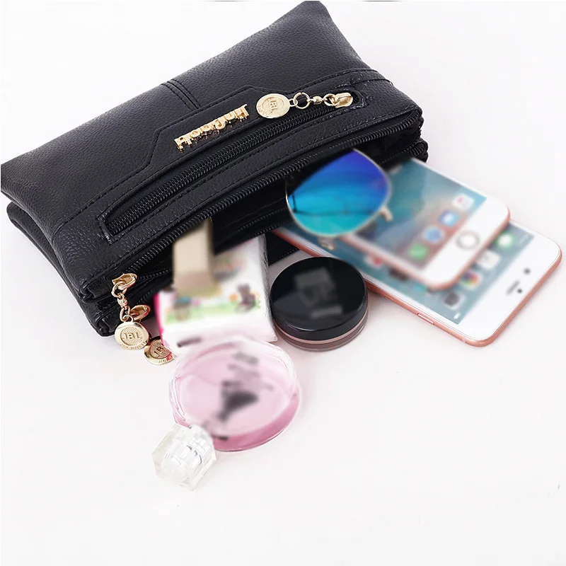 Bokinslon Women Wallets Fashion PU Leather Long Zipper crossbody shoulder bag women