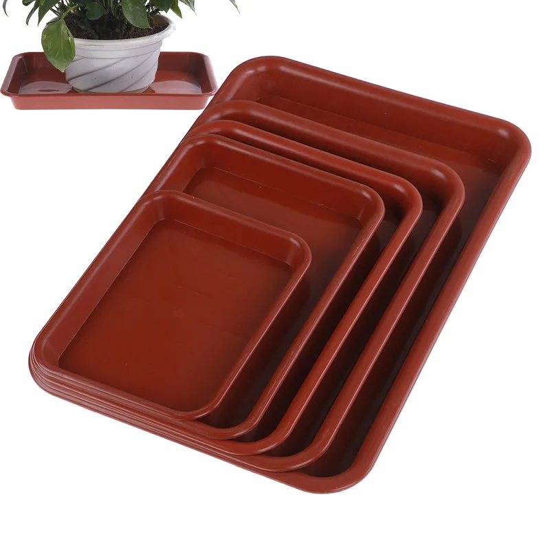 

1pcs S & M & L red Sand Balcony Flower Pots Tray For Plastic Rectangle Flower Pots Tray Suitable Plant Saucer