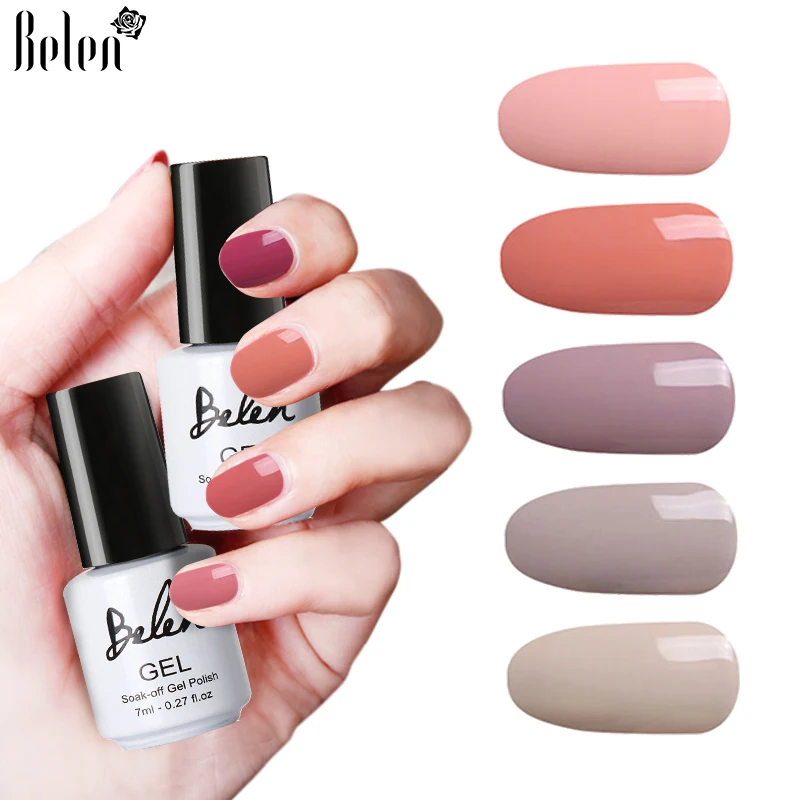 

Belen 24 Colors Nude Series Nail Polish UV LED Soak Off DIY Paint Color Gel Ink UV Gel Nail Polish Lacquer Long Lasting Nail Gel