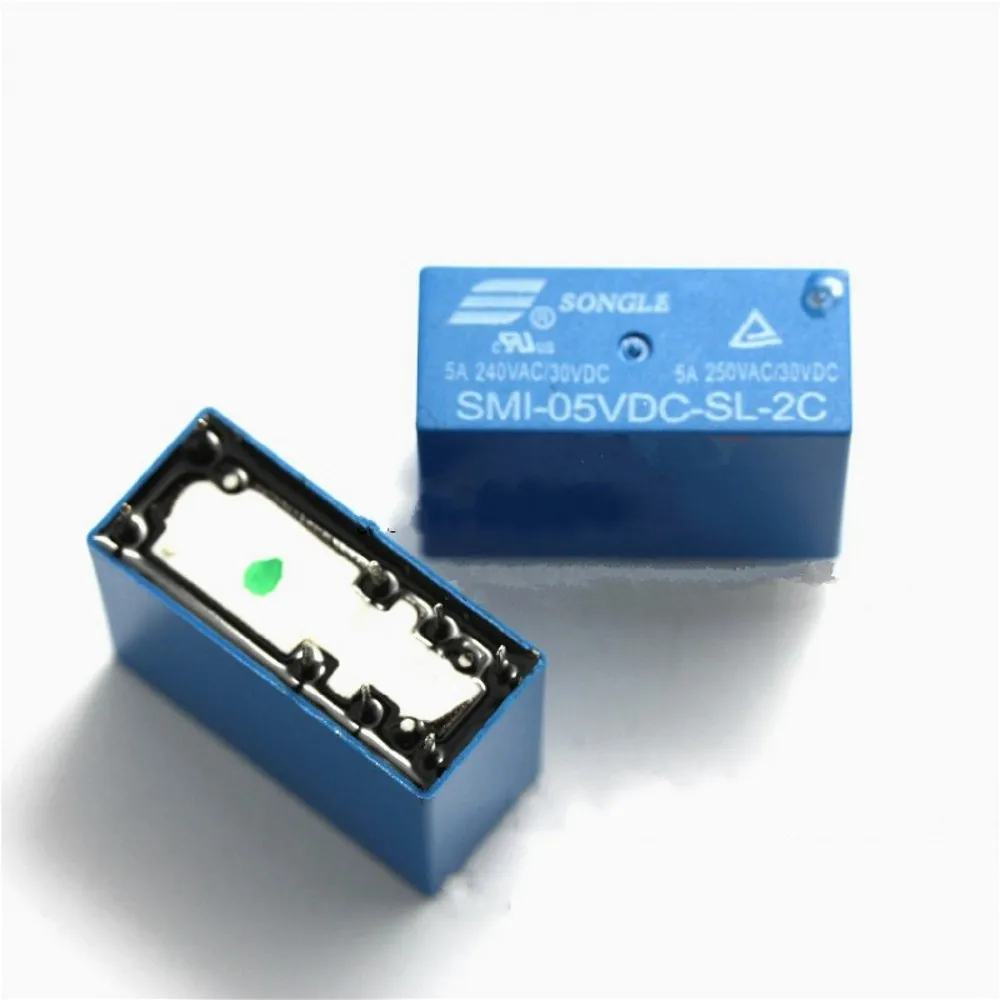 10PCS SMI-05VDC-SL-2C SMI-12VDC-SL-2C SMI-24VDC-SL-2C 8pin 5A 250VAC/30VDC 05 12 24 VDC Power Relay New Original