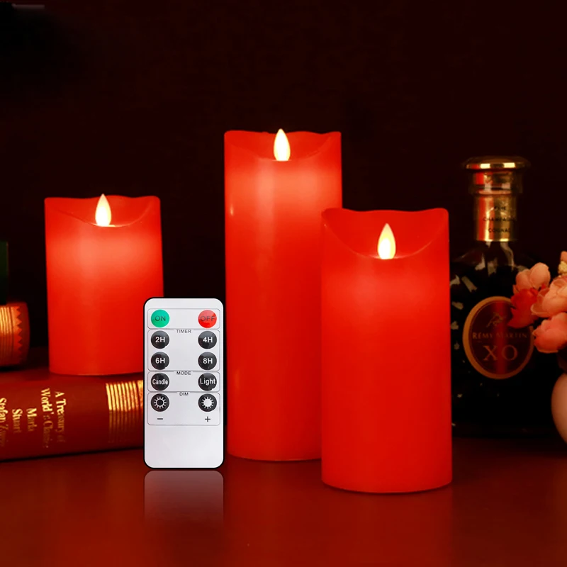 Buy 3pcs/lot Remote control Red LED Candle Flameless