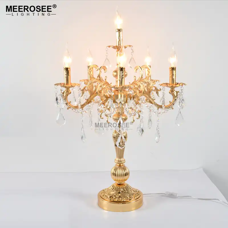 lujosa lampara de escritorio moderna de lampara de mesa de cristal candelabro de cristal para boda lampara de escritorio lustres iluminacion para