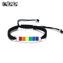 Wukaka Gay Pride браслет с символикой ЛГБТ эмалированная нержавеющая сталь браслет Гей Прайд женщины любовник пара дружбы браслеты мужские ювелирные изделия