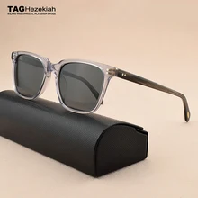 Новые прозрачные Винтажные Солнцезащитные очки, мужские поляризованные солнцезащитные очки, женские квадратные солнцезащитные очки, роскошные брендовые ретро солнцезащитные очки для мужчин/женщин