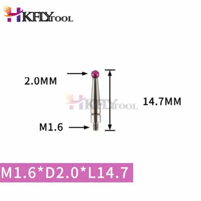 M1.4 M1.8 M2 Thread 2mm Head OD 15mm 18mm 36.5mm Length Ruby Head Pin ...
