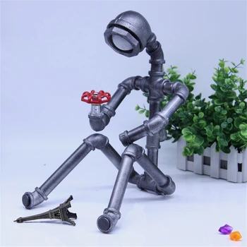 

Nordic Retro Robot Table Lamps LED Reading Bedside Reading Table Lights AC 60-240 V Iron Loft Desk Lamps Decorative Desk Lights