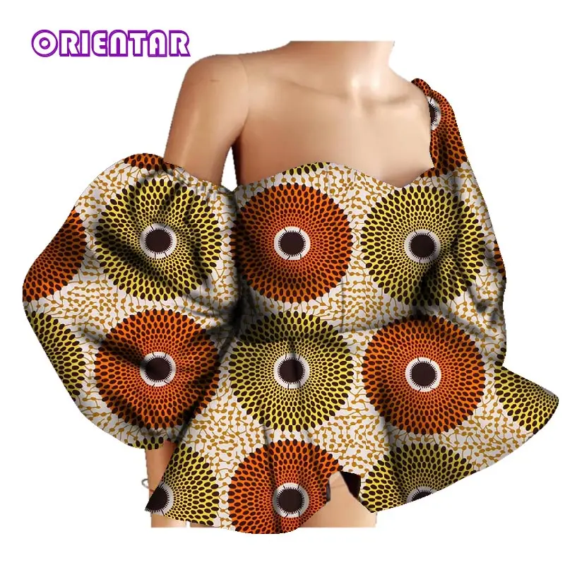 Fashion Women Blouse African Wax Print One shoulder Top Shirts for Women Bazin Riche African Style Clothing WY3397 african culture clothing