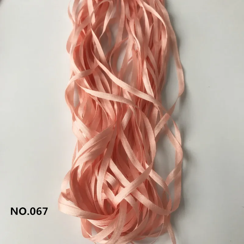 4mm 10-50mts/roll 100% pure silk ribbon solid color for embroidery designs