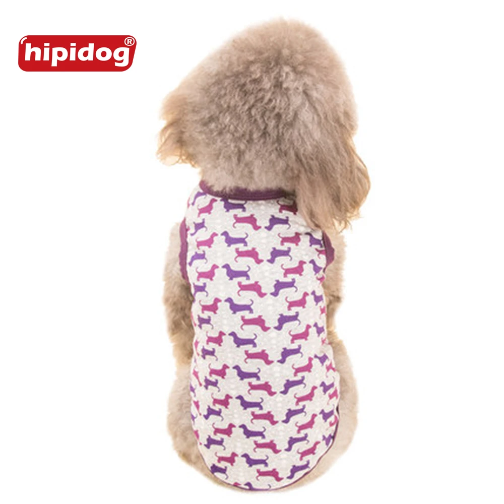 Hipidog Pet Puppy Small Dog Clothes Animal Printed Elastic Vest T Shirt