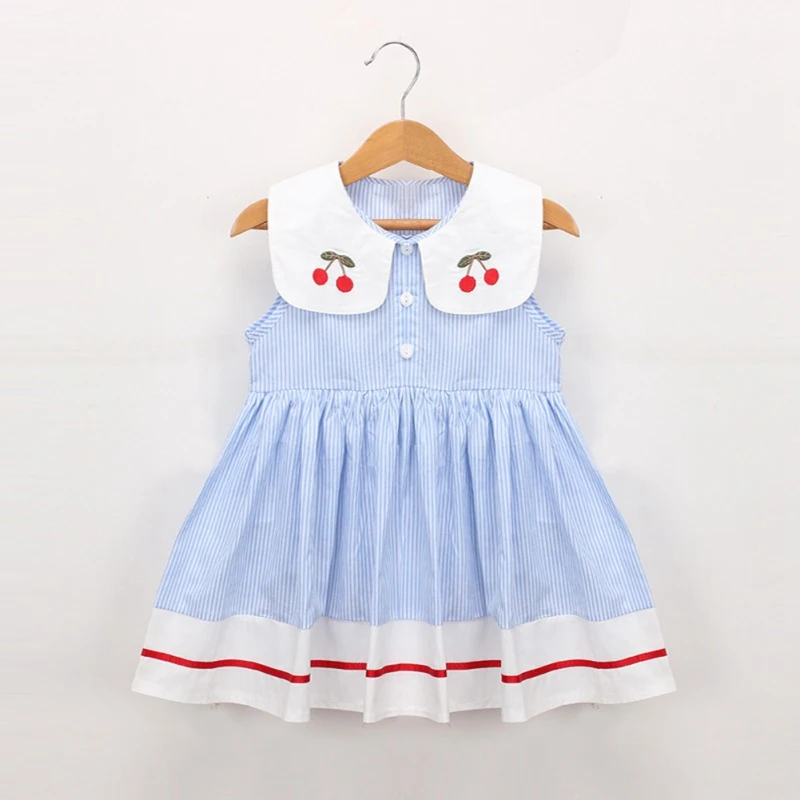 

Summer Girls Pattern Cute Dress Stripe Cotton Cute Kids Party Dresses for Kids girls Princess Dress Clothes Sleeveless Sundress