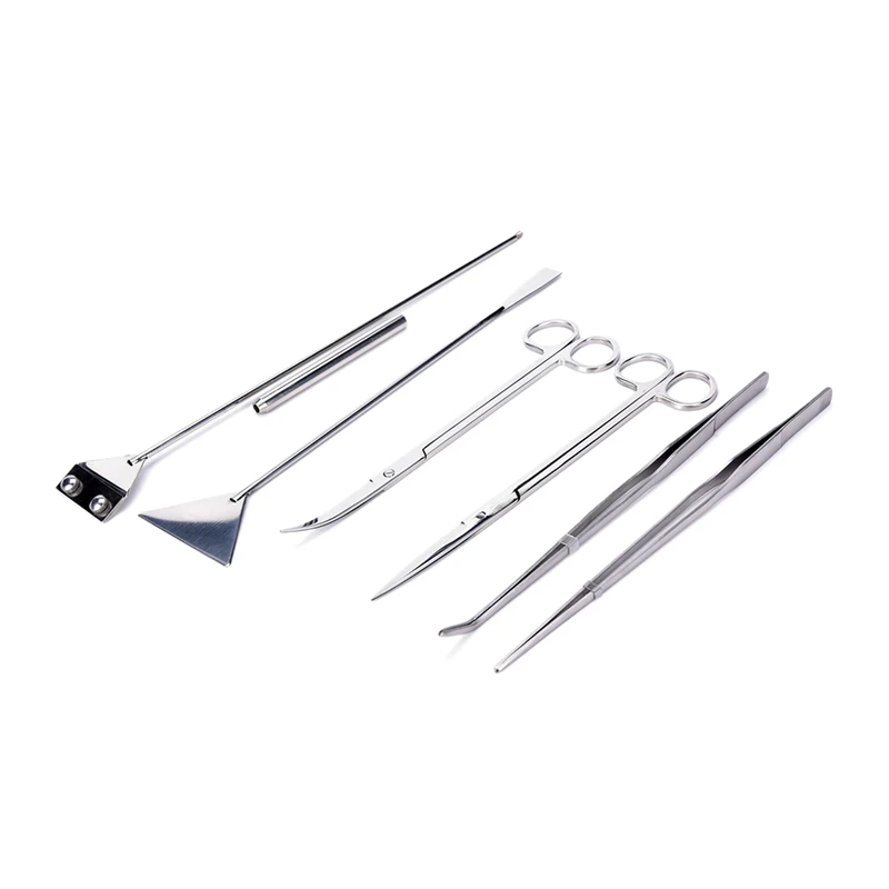 

1 PCS 5 styles Stainless Aquarium Tank Aquatic Plant Maintenance Curve & Straight Tweezers Curved Scissors Tools