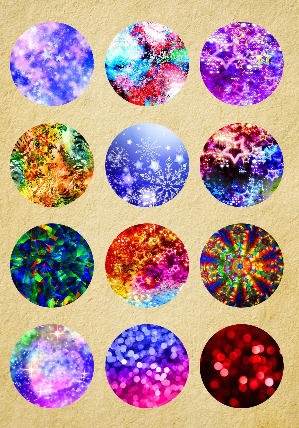 20pcs Glass Cabochons Jewelry Making Supplies Shine Pattern Handmade