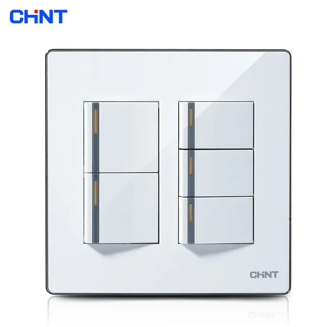 Chint Switch Socket 120 Type New9e Series Light Faceplates Chint Switch Socket 120 Type New9e Series Light Faceplates Five Gang Two Way