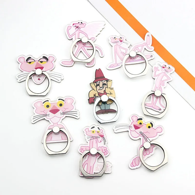 

2019 New Design 1 Piece Cute Cartoon Leopard Finger Ring Holder Stand Kawaii Animal Expression Series Phone Holder Ring Support