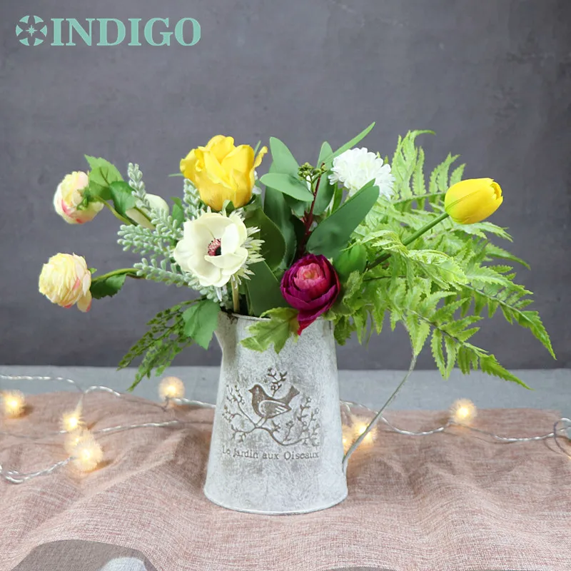 

INDIGO Exclusive Sales Nature Flower Set With Bottle Flower Arrangement Gift Bouquet Artificial Flower Party Event Free Shipping
