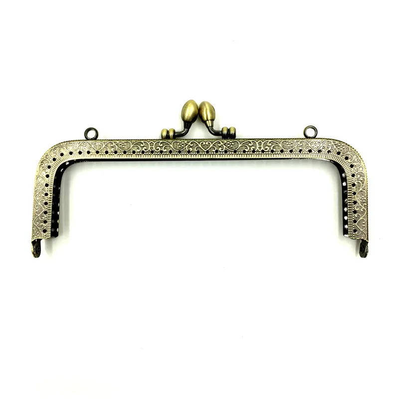 

10Pcs Bronze Tone DIY Purse Bag Rectangle Frame Kiss Clasps Lock Clutch Handbag Handle Fermoir 20x9cm