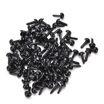 

Animal Making Craft 100Pcs 3mm/4mm/5mm/6mm DIY Black Plastic Safety Eyes Toy For Teddy Bear Doll Accessories