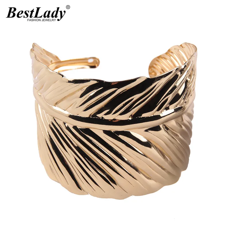 

Best lady Vintage Boho Carved Leaf Women Statement Bracelets Festival Party Gift Bohemian Hot Sale Open Charm Bangles Bracelets