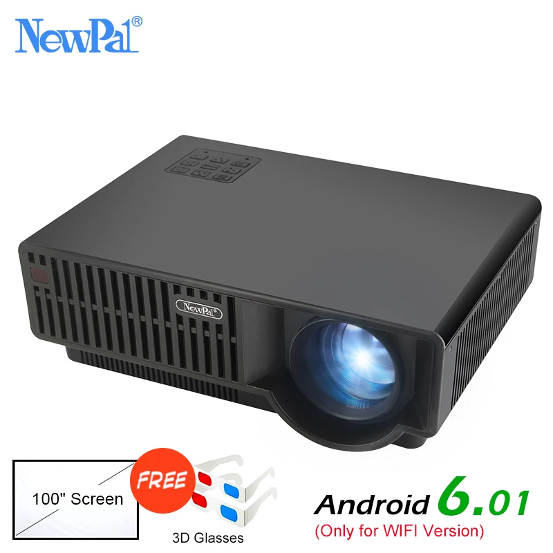 Newpal LED Projector C90 UP 5000Lumen 1920x1080p Android 6.01 Full HD 4K Home Theater Beamer Support Airplay Miracast Proyector