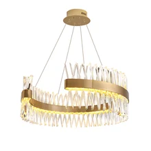 New arrival K9 Crystal LED Pendant light gold high brightness circle shape round hanging lamp warm white 3000K AC220V AC110V in