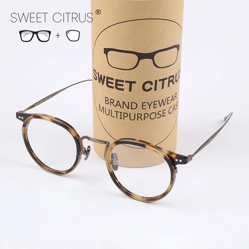 

Sweet Citrus Pure B Titanium Glasses Frame Men Myopia Prescription Eyeglasses Women Ultralight Acetate Optical Spectacle Eyewear