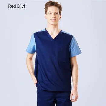 

Hospital Medical Scrub Set Doctors Short Sleeve Medical uniforms Pet Nurse Work Clothing Dental Clinic Men's surgical gown