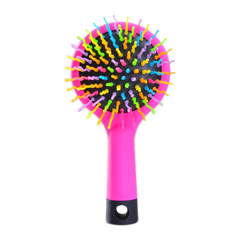 Beli Pelangi dengan S Sikat Rambut Curl Magic Aksesori Perm Gelombang Lurus Kecantikan Sisir dengan Cermin HJL2017
