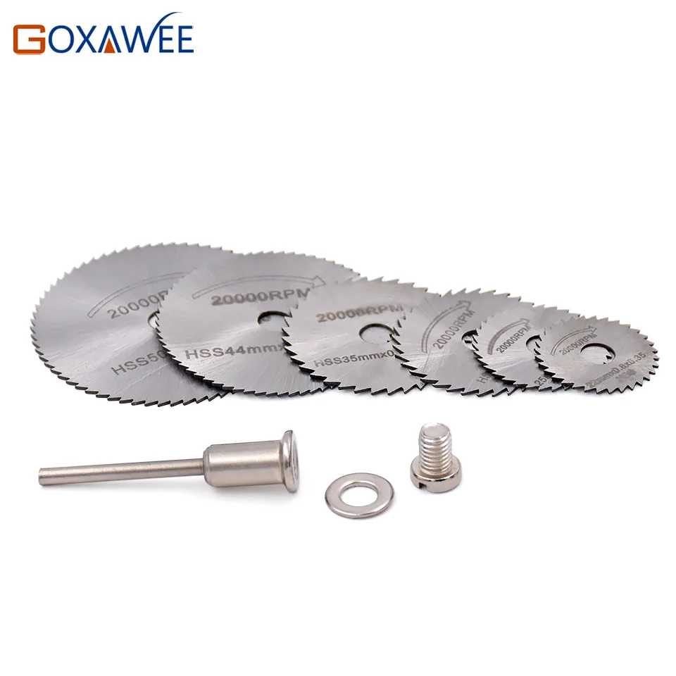  GOXAWEE Dremel Accessories HSS Circular Saw blades Set for Wood Cutting Disc Rotary Tools 6pcs For 