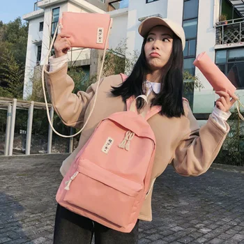 

Women Canvas Backpack Travel Bag Students Girls School Rucksack with Shoulder Bag New